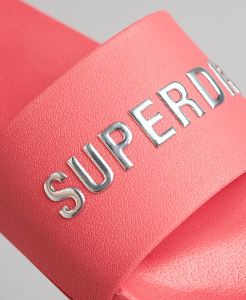 code logo zwembadschuifjes in actief roze