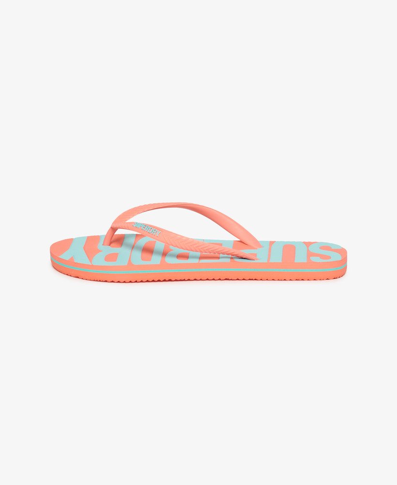 vintage teenslippers in koraalkleur