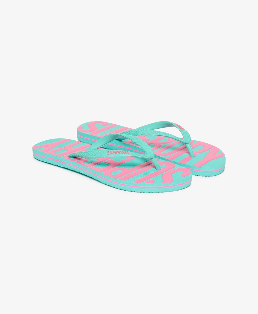vintage teenslippers in aqua