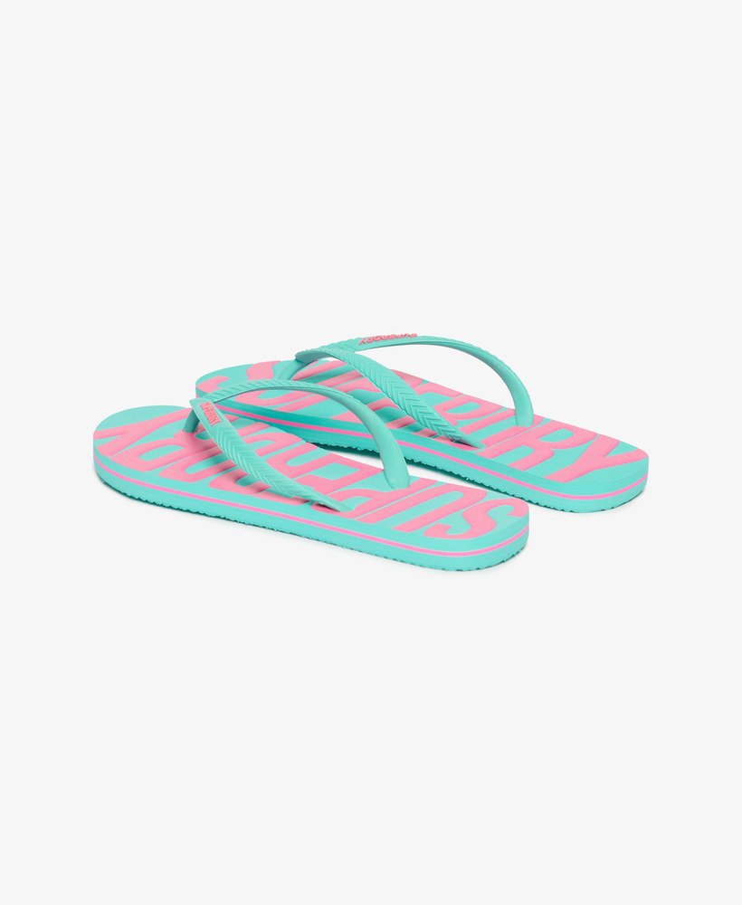vintage teenslippers in aqua