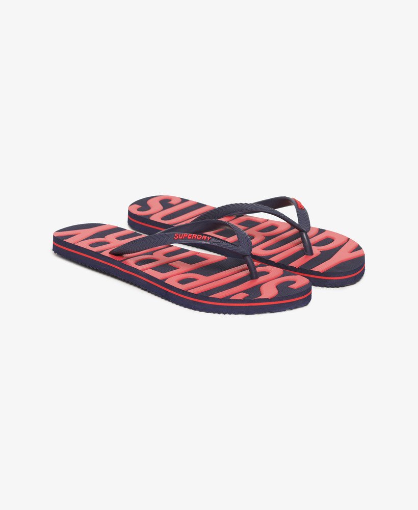 vintage teenslippers in diep marineblauw.