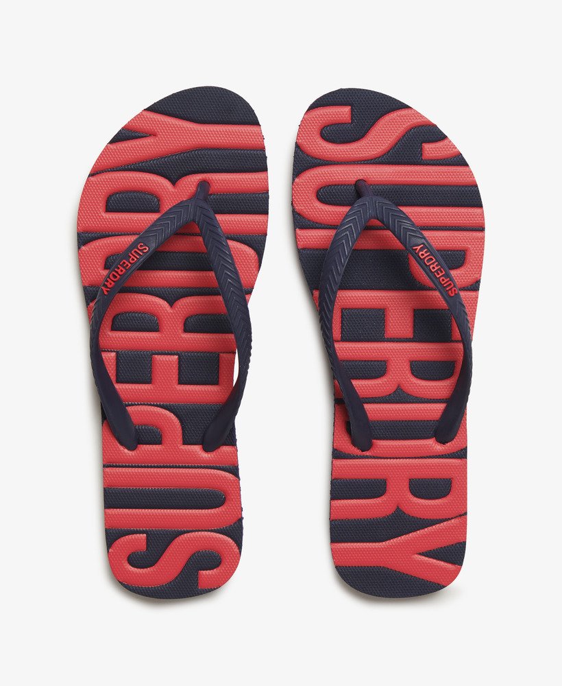 vintage teenslippers in diep marineblauw.