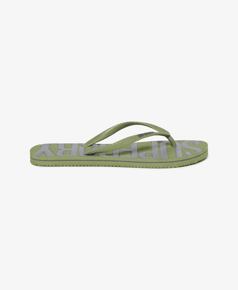 vintage teenslippers in olijfgroenkhaki