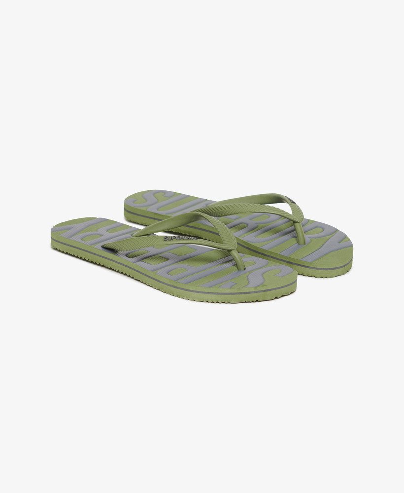 vintage teenslippers in olijfgroenkhaki