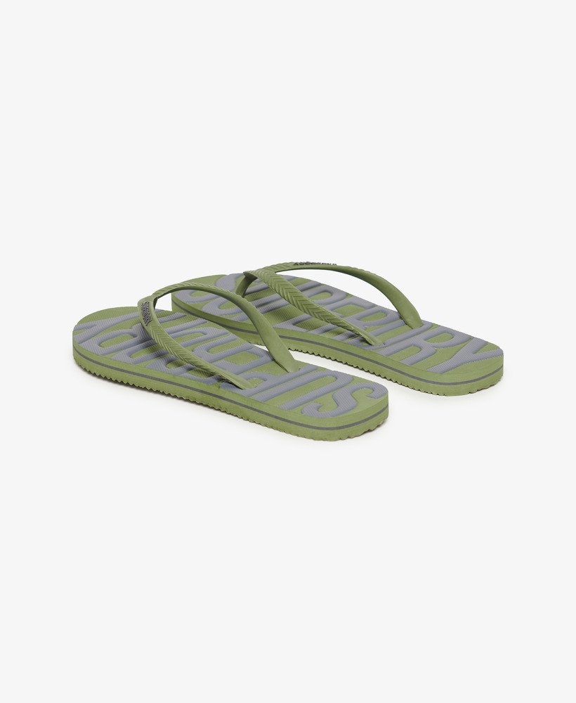 vintage teenslippers in olijfgroenkhaki