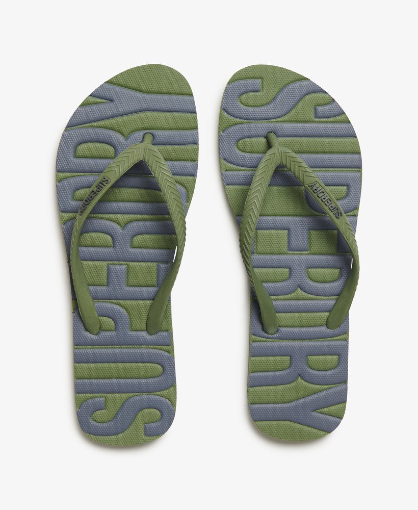 vintage teenslippers in olijfgroenkhaki
