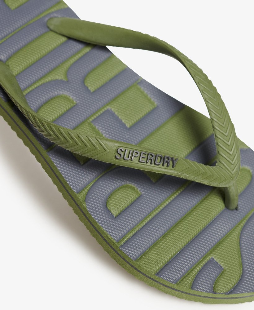 vintage teenslippers in olijfgroenkhaki