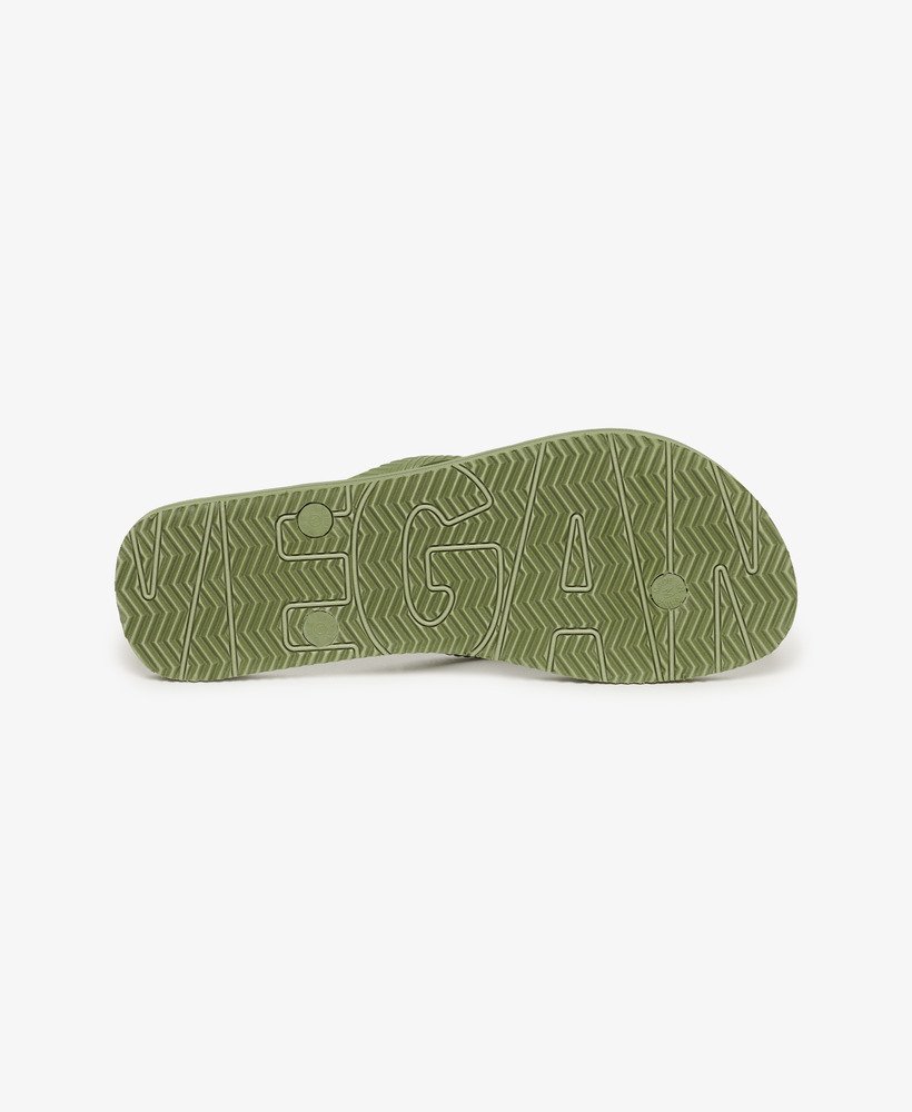 vintage teenslippers in olijfgroenkhaki