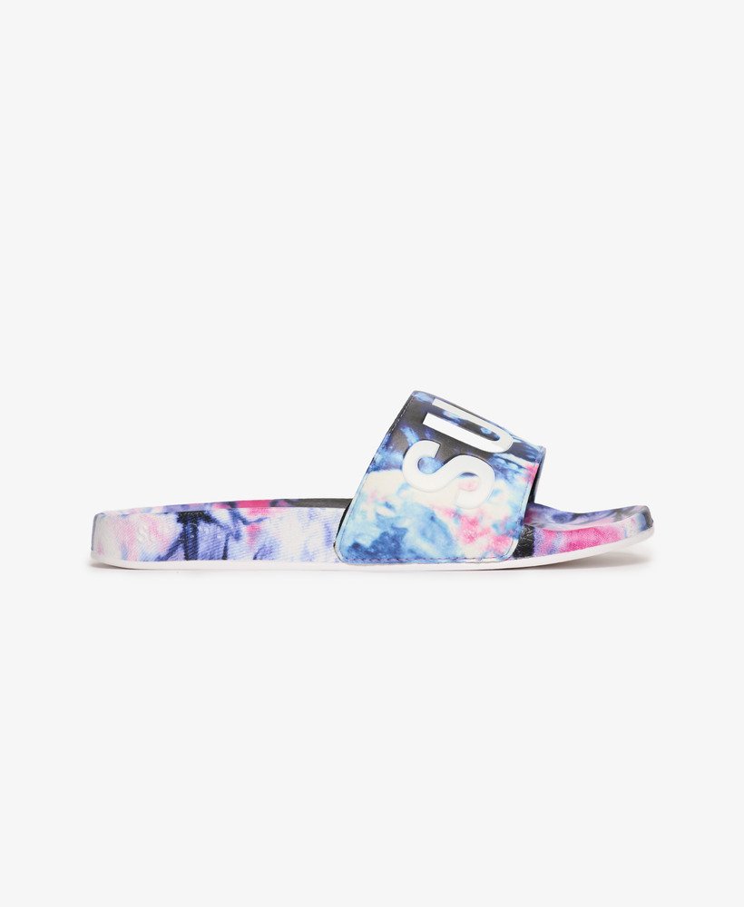 vegan slippers met tie-dye-effect in roze.