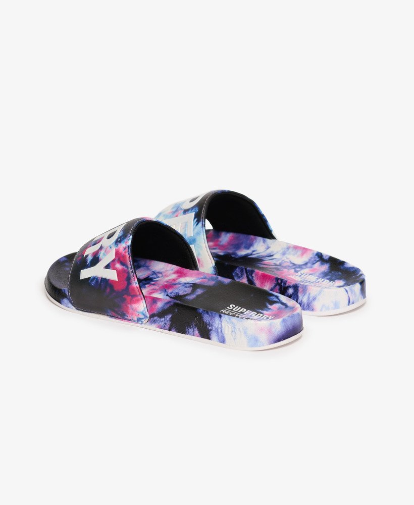 vegan slippers met tie-dye-effect in roze.