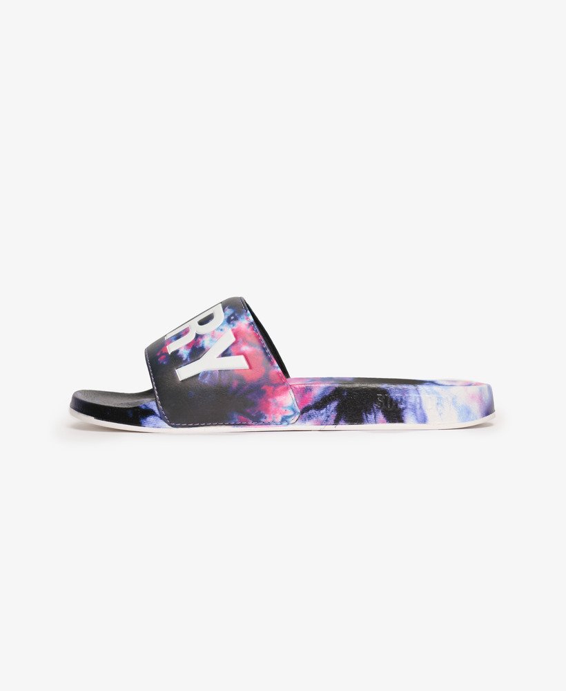 vegan slippers met tie-dye-effect in roze.