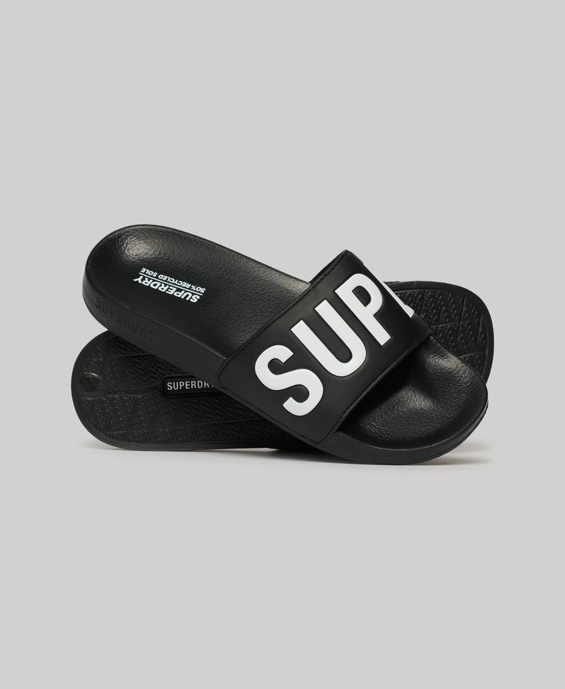 vegan core zwembadslippers in zwartwit