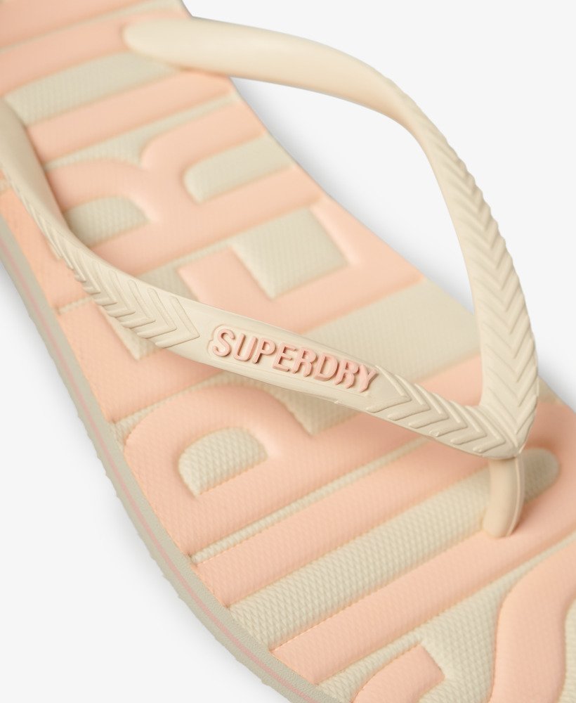 vintage veganistische teenslippers in rijstwitkoraal.