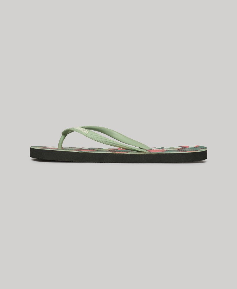 veganistische teenslippers met logo in orange geo aop
