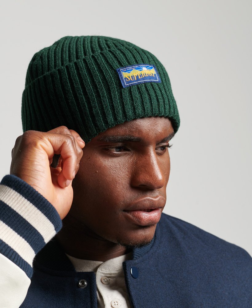 ol blend radar beanie in emaillegroen