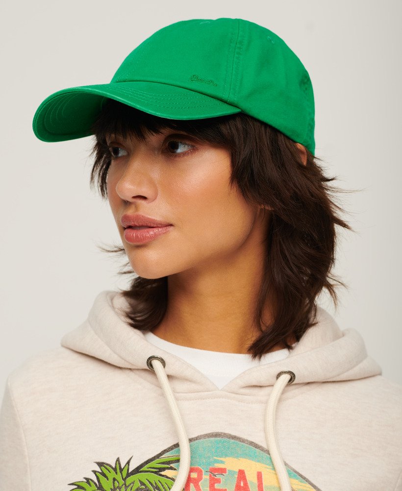 vintage geborduurde pet in drop kick green