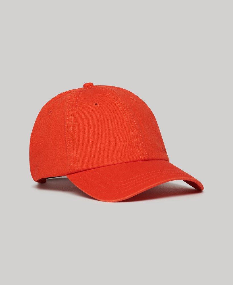 vintage geborduurde pet in fel oranje.