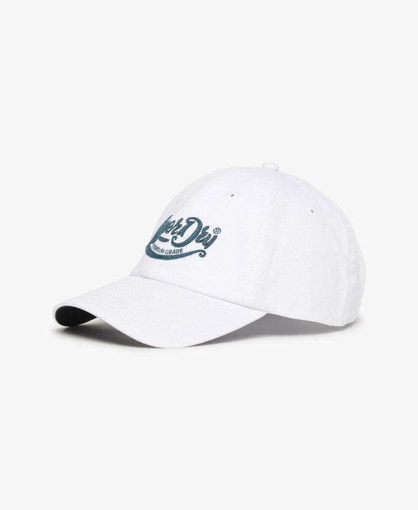 grafische baseballpet in ecru