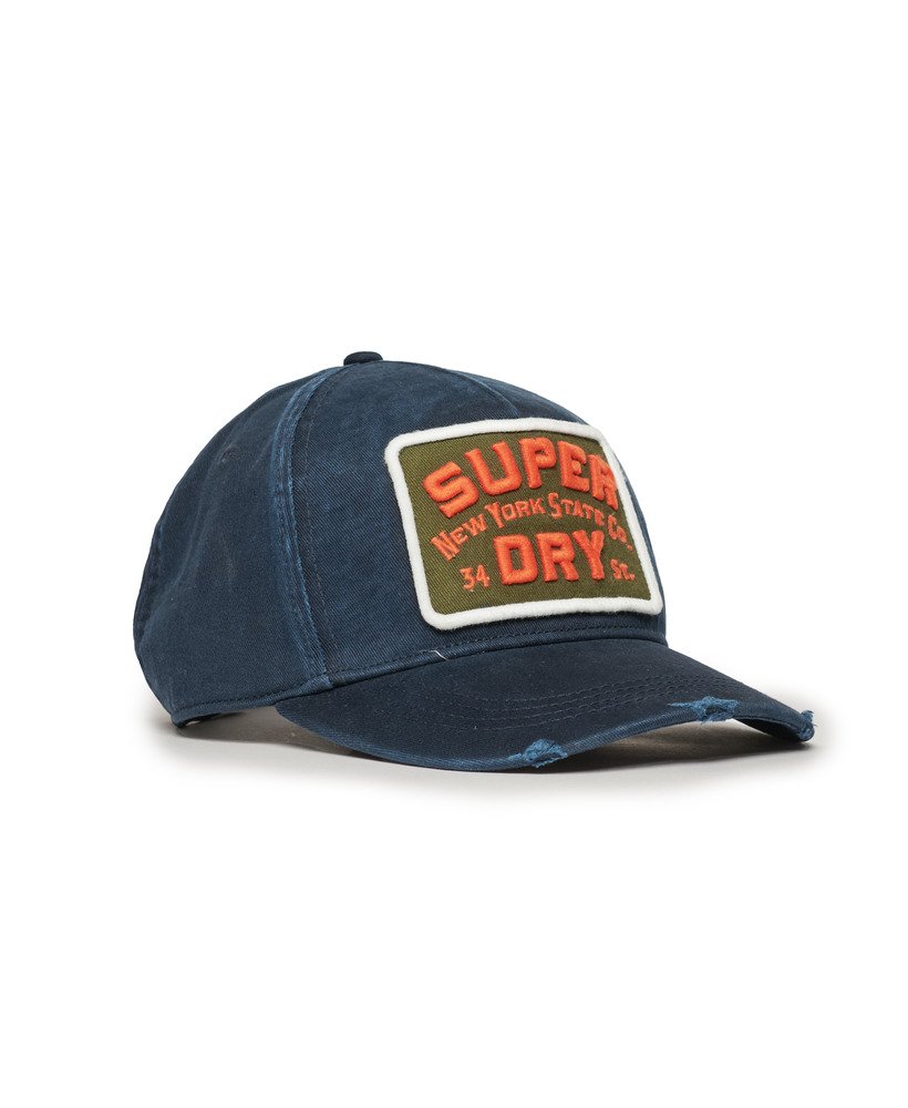 truckerpet met print in marineblauw