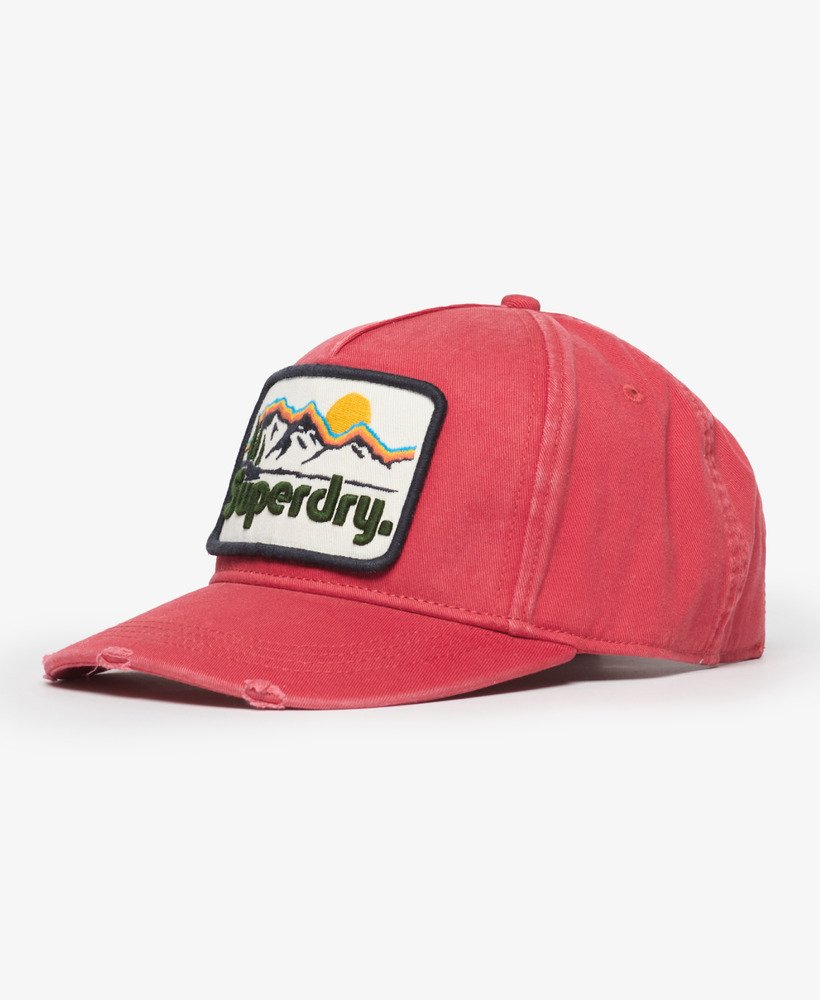 truckerpet met grafische print in rood