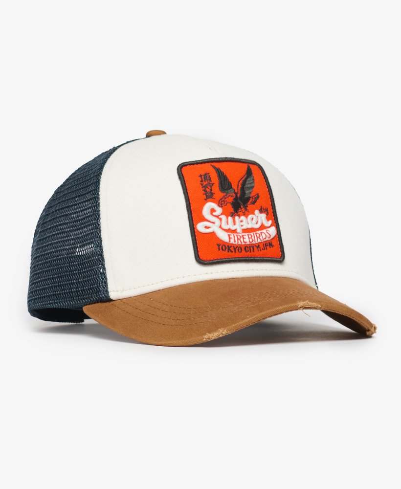 mesh truckerpet in tabaksbruin van denim co.