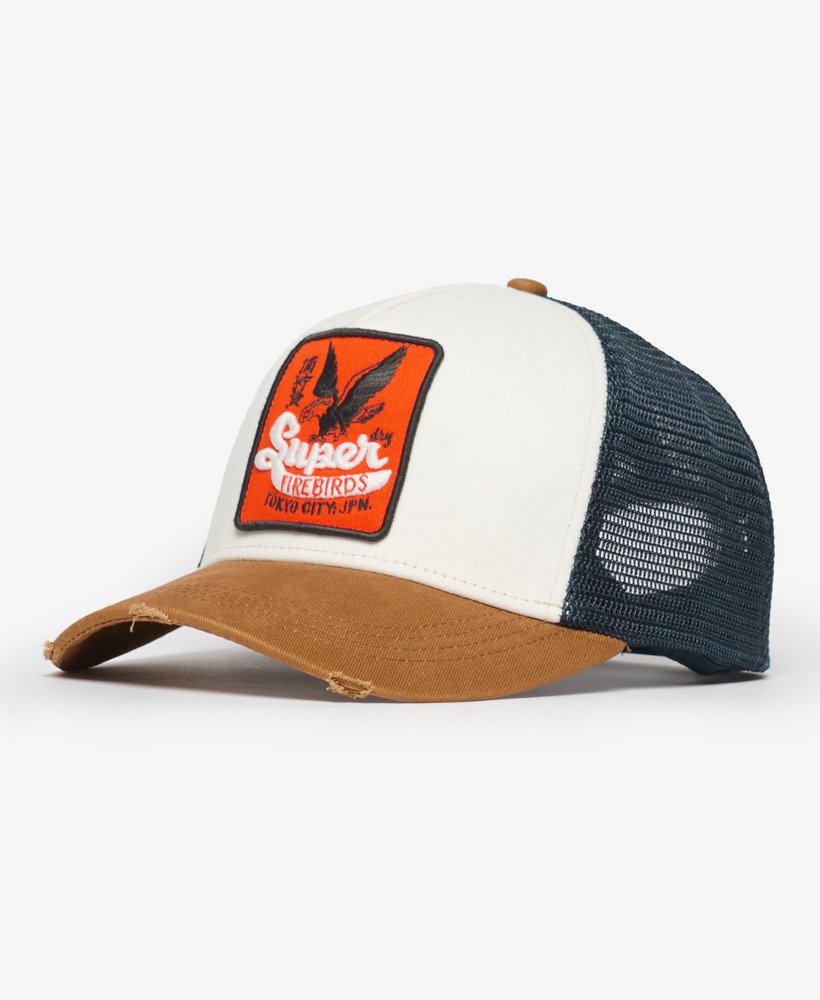 mesh truckerpet in tabaksbruin van denim co.