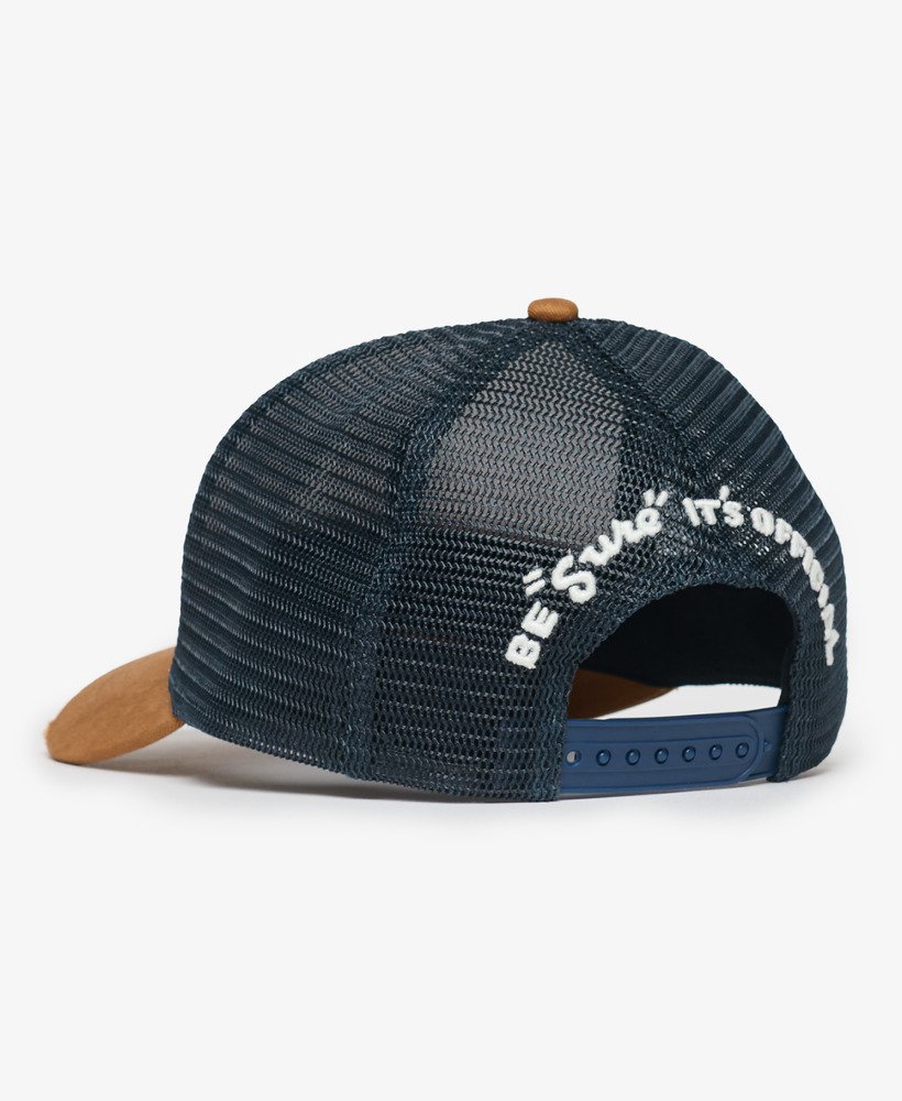 mesh truckerpet in tabaksbruin van denim co.