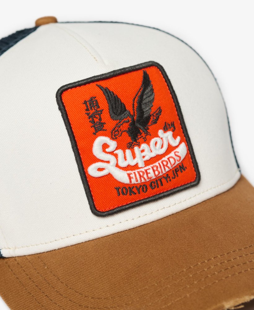 mesh truckerpet in tabaksbruin van denim co.