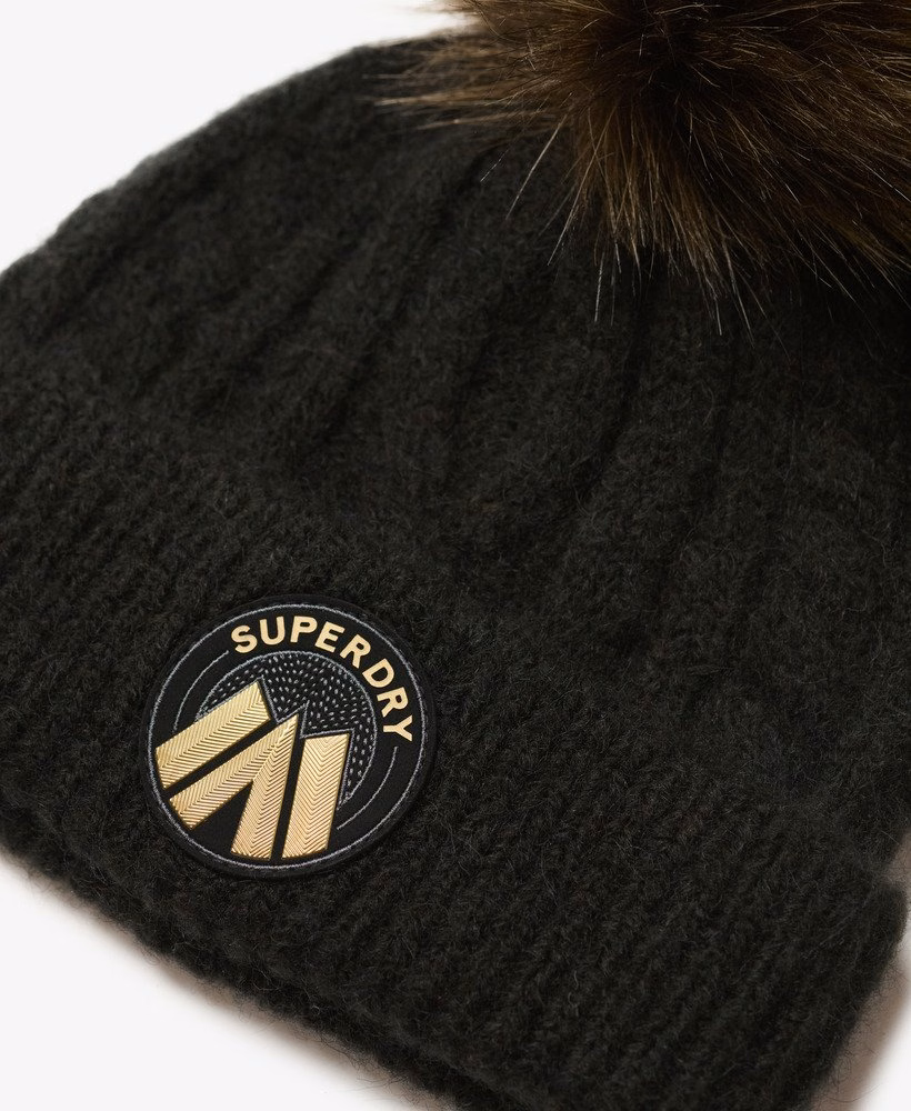 Kabelgebreide luxe muts