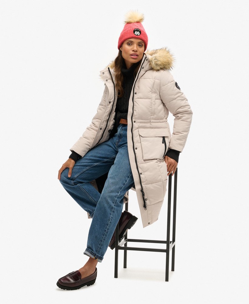 kabelgebreide luxe muts in corduroy roze