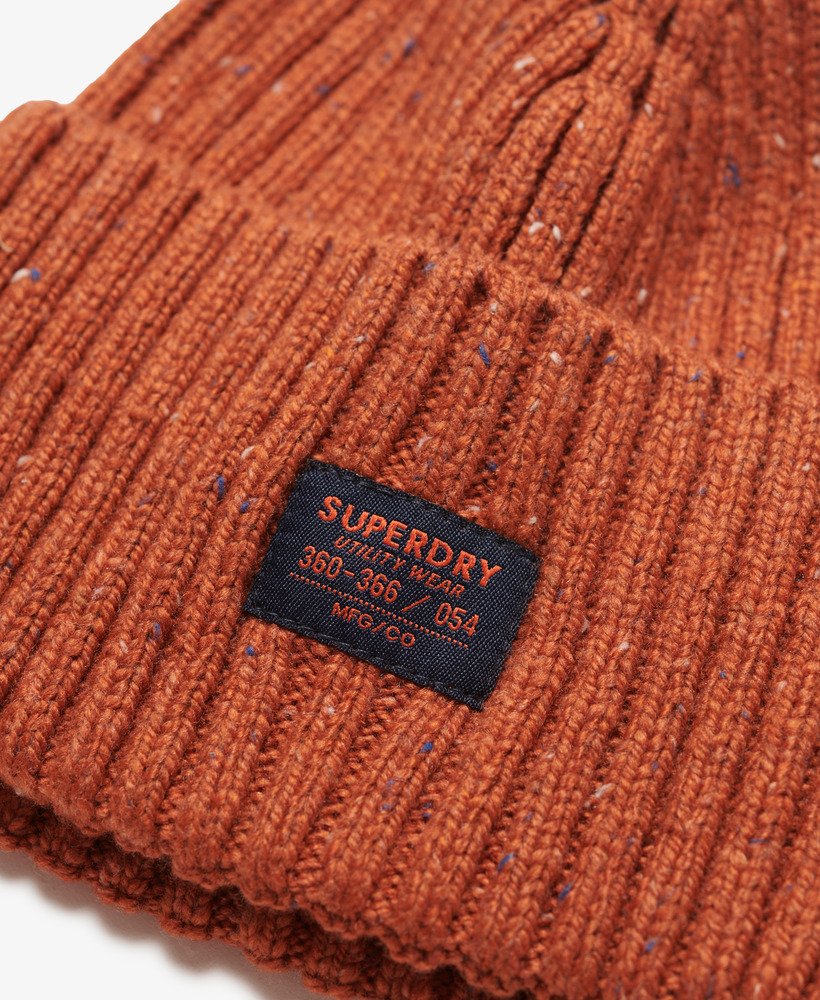 rkwear nep gebreide muts in baksteenoranje nep