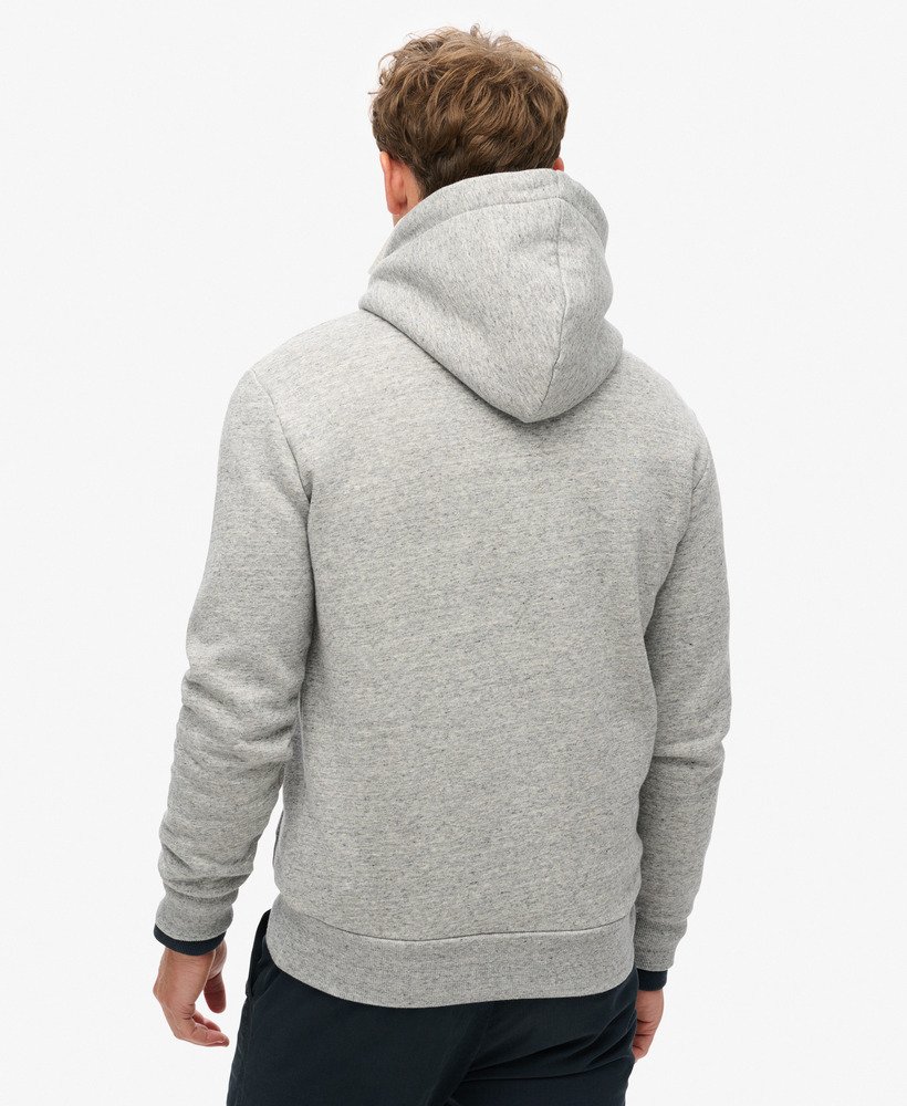 hoodie met vintage logo van biologisch katoen in grijs gemêleerd