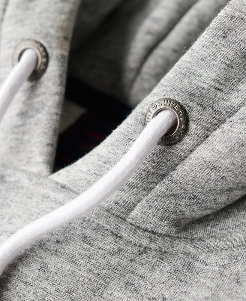 hoodie met vintage logo van biologisch katoen in grijs gemêleerd