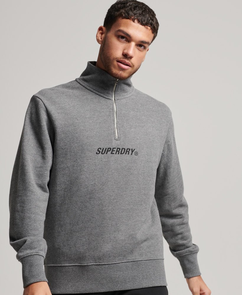 code core sport half zip sweatshirt in dark charcoal marl