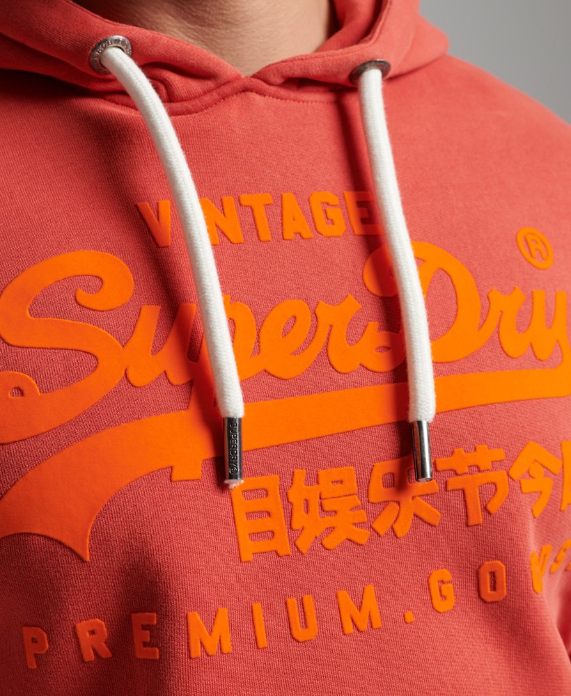 vintage logo neon hoodie in americana rood