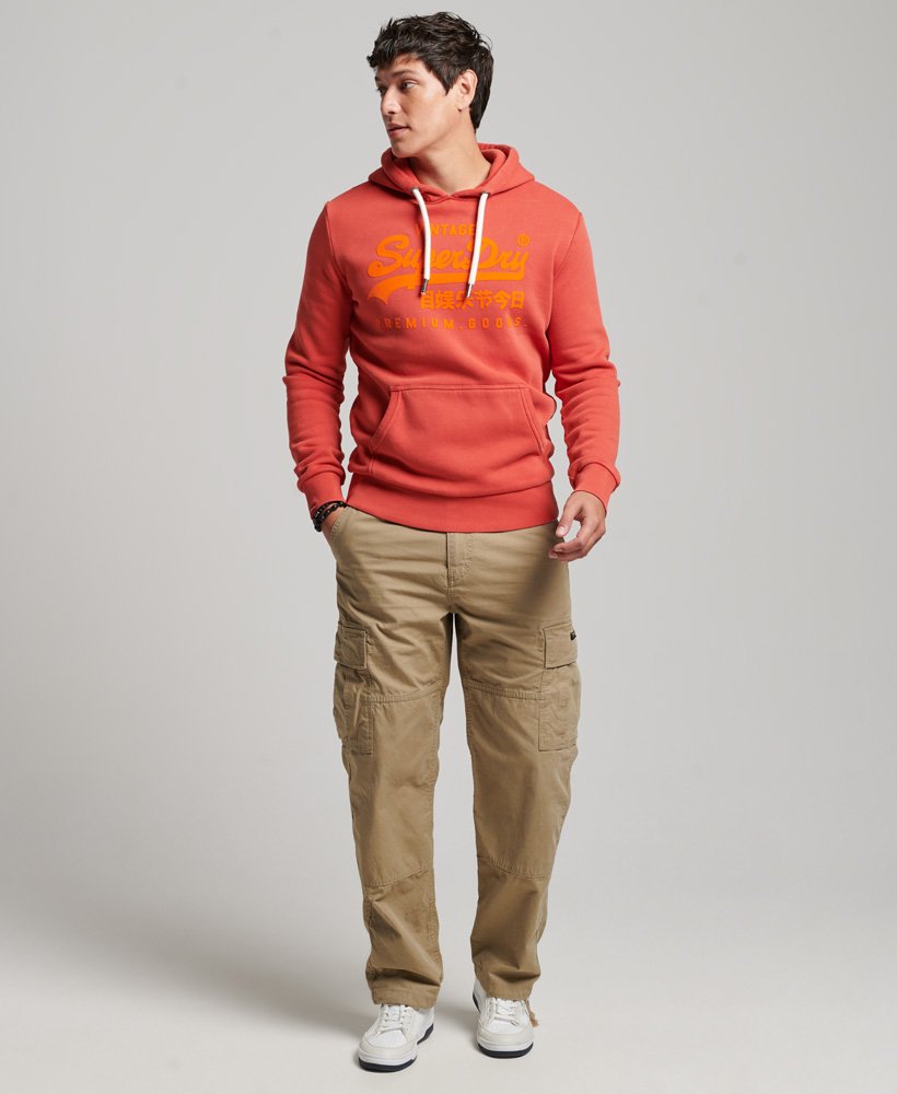 vintage logo neon hoodie in americana rood