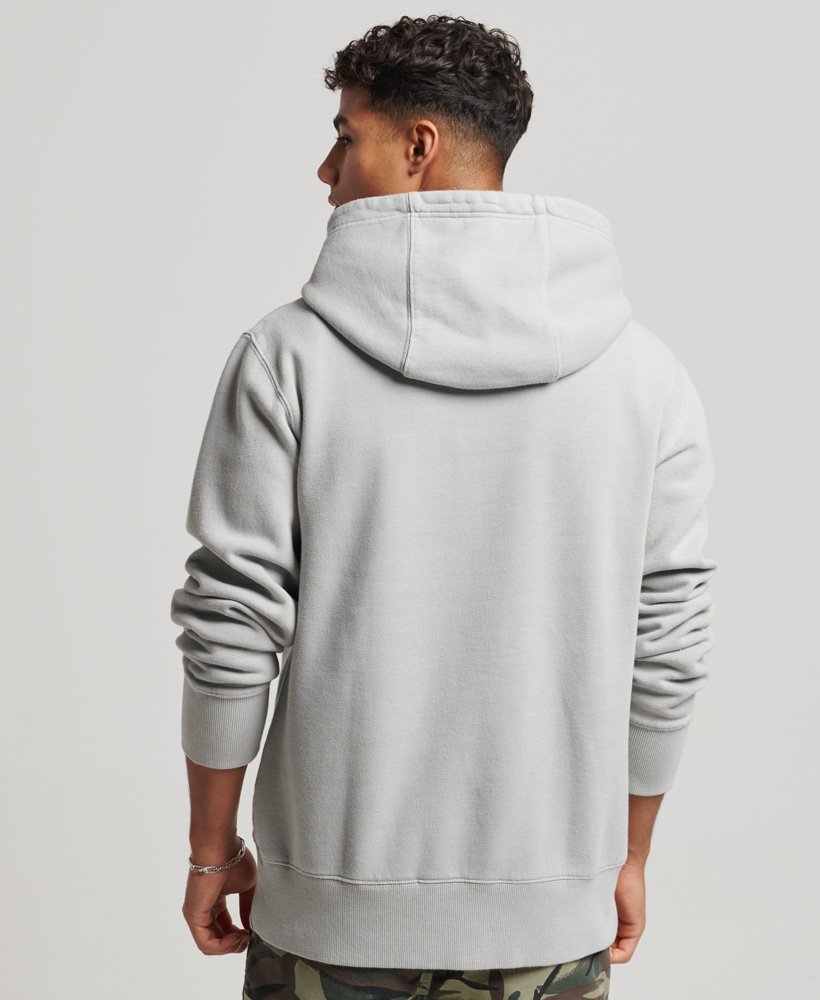 vintage gewassen hoodie in licht steenkleur.