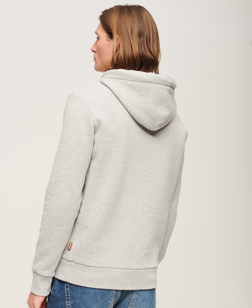 vintage logo narrative hoodie in grey marl