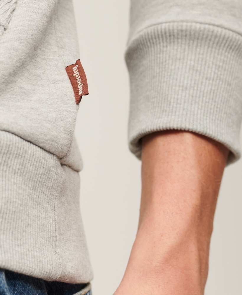 vintage logo narrative hoodie in grey marl