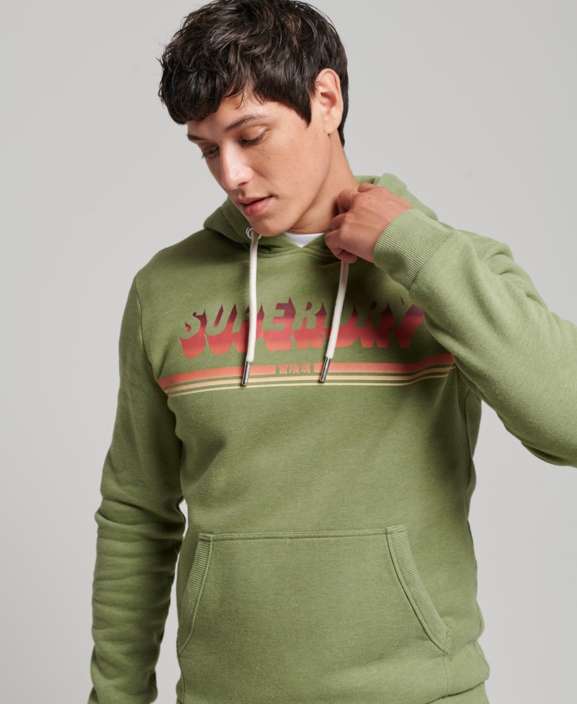 vintage shadow hoodie in oliegroen gemêleerd
