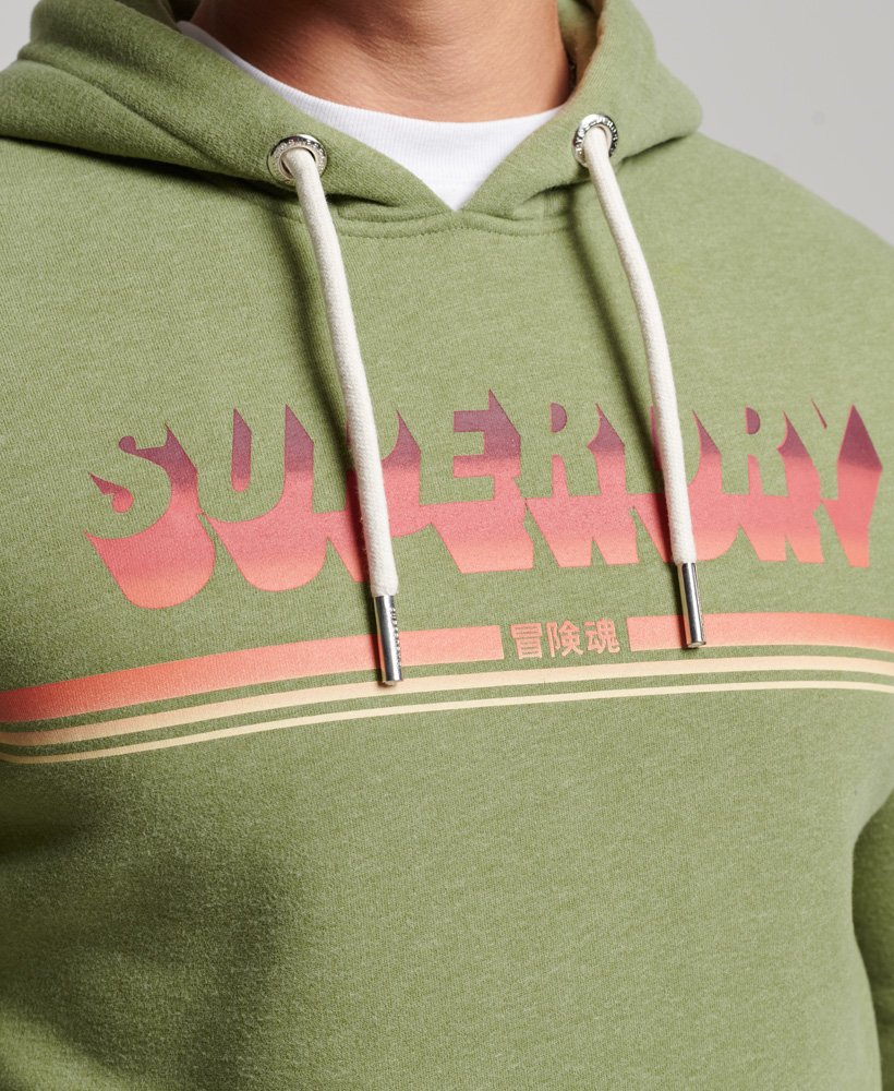 vintage shadow hoodie in oliegroen gemêleerd
