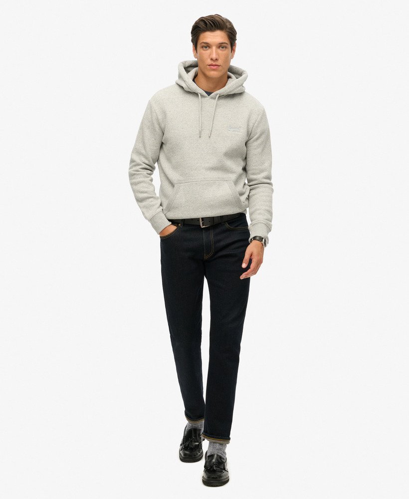 essential logo hoodie in athletic grey marl