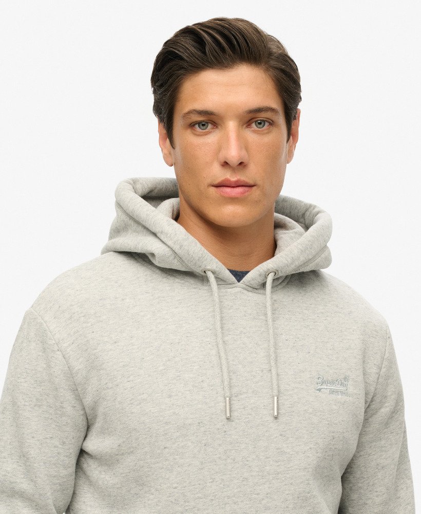 essential logo hoodie in athletic grey marl