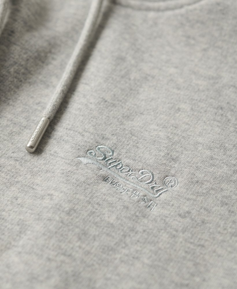 essential logo hoodie in athletic grey marl