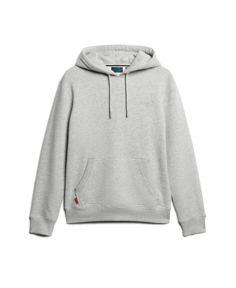 essential logo hoodie in athletic grey marl