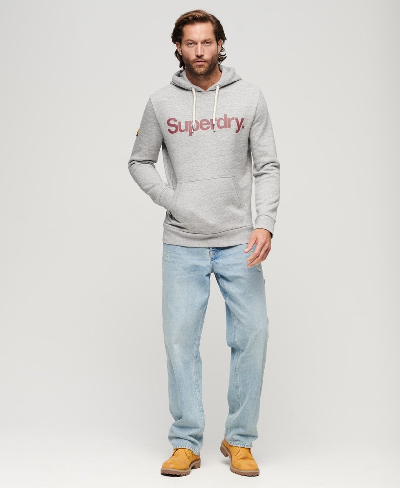core logo classic hoodie in athletic grey marl