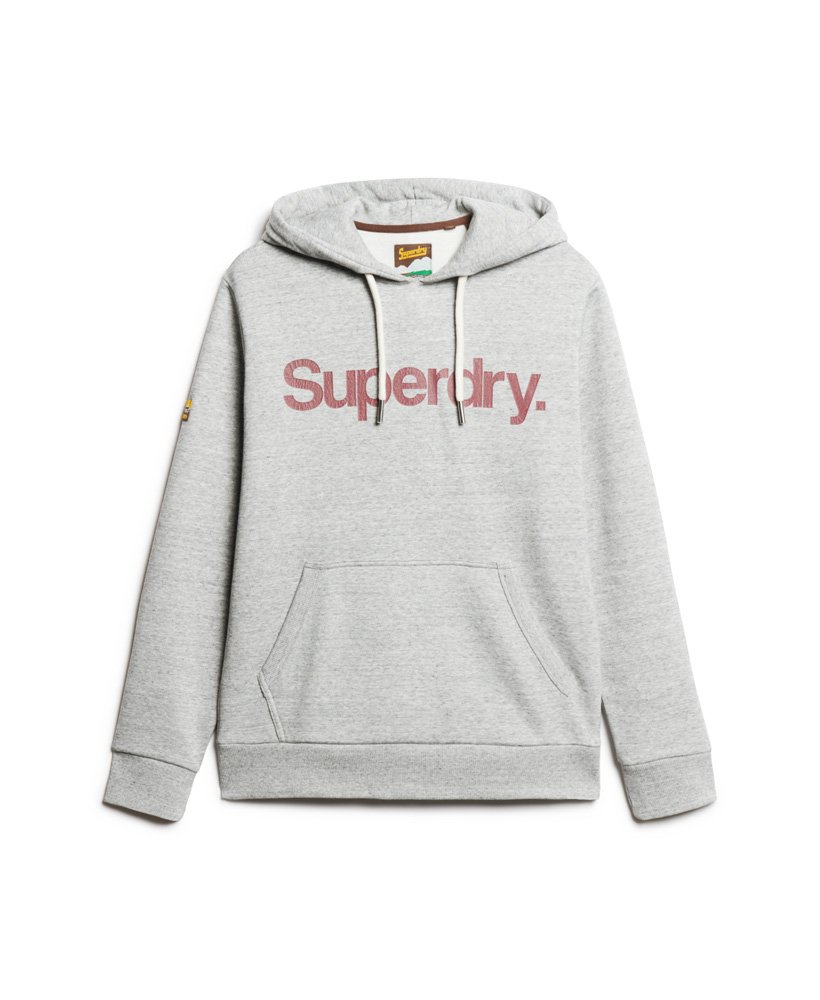 core logo classic hoodie in athletic grey marl