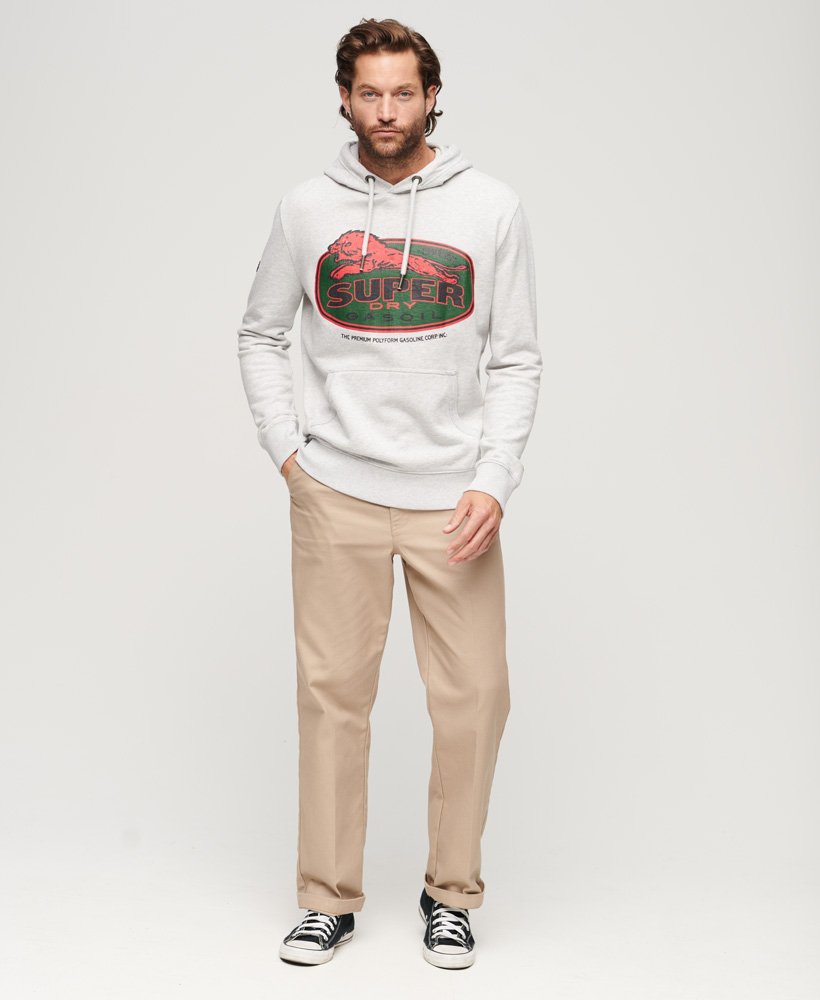 hoodie met logo in werkstijl in glacier grey marl.