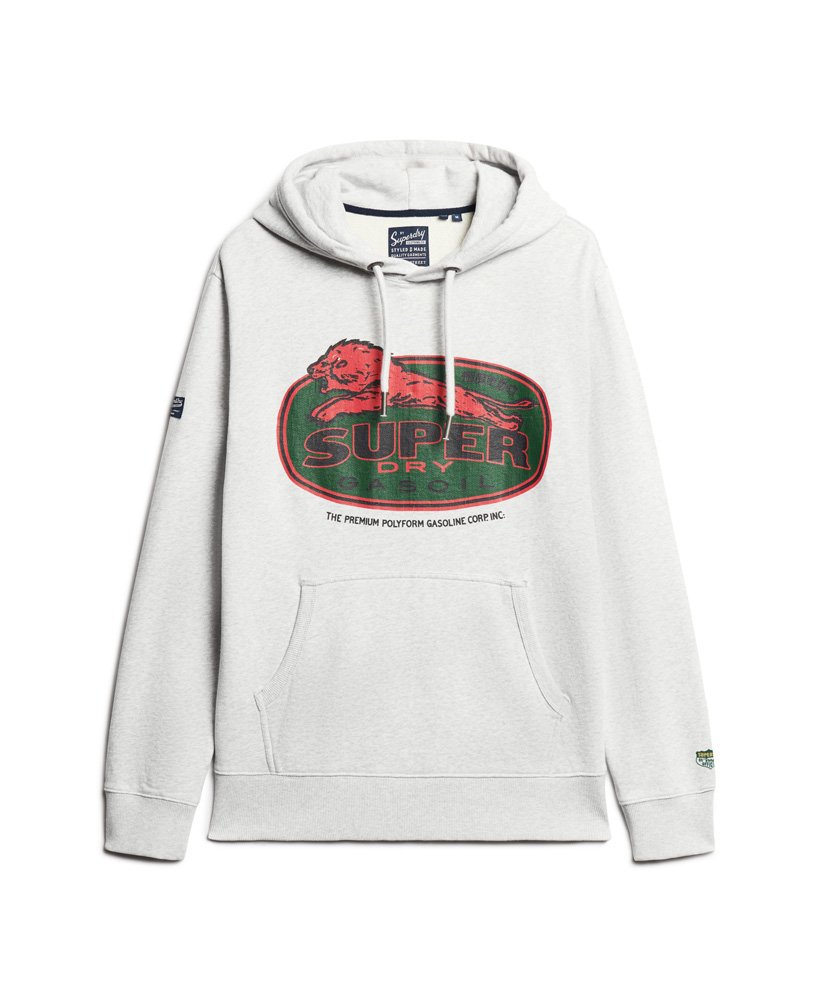 hoodie met logo in werkstijl in glacier grey marl.