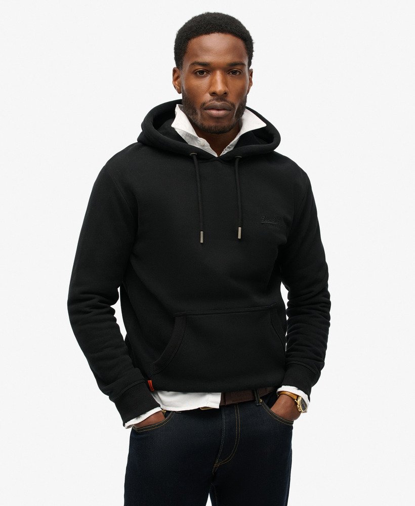 essential logo hoodie in zwart